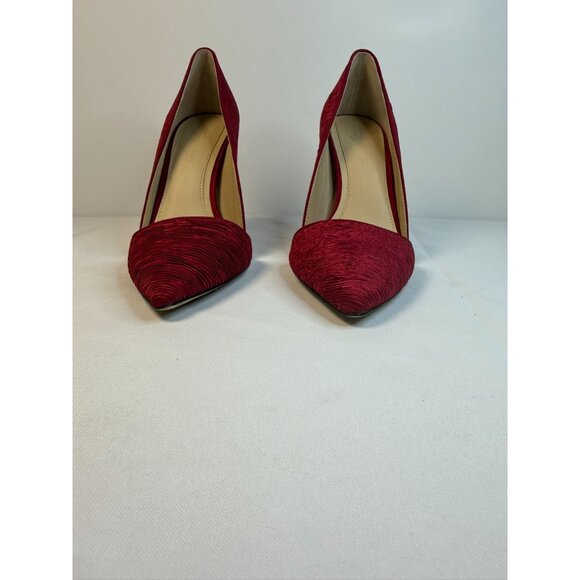 Imagine Vince Camuto Ossie Women Size 7 Slate Red Wine Pleated Fabric Stiletto - Picture 5 of 14